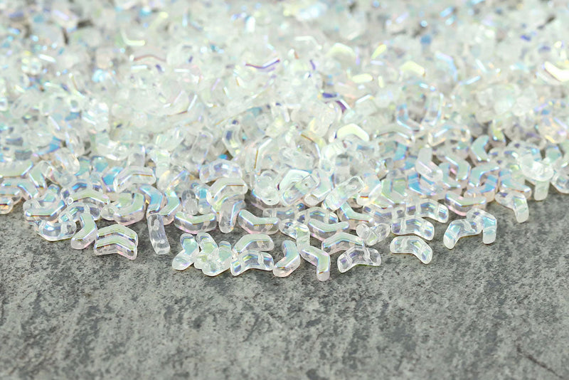 Arrow 8×5mm Crystal Ab 2-Hole Czech Beads