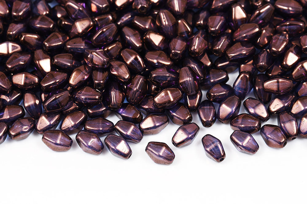 Long Bicone 8×6mm Vega On Crystal 1-hole Czech Beads