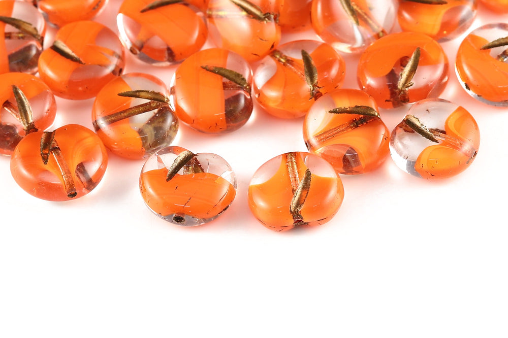 Apple 11×12mm Crystal Siam Mixed With Antique Copper 1-Hole Czech Beads