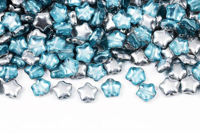Star 6mm Lt.Aquamarine Labrador Czech Glass Beads