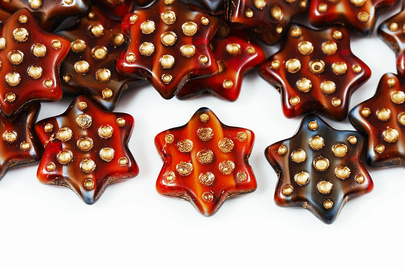 Star 16mm Czech Glass Beads Col.26907-54202