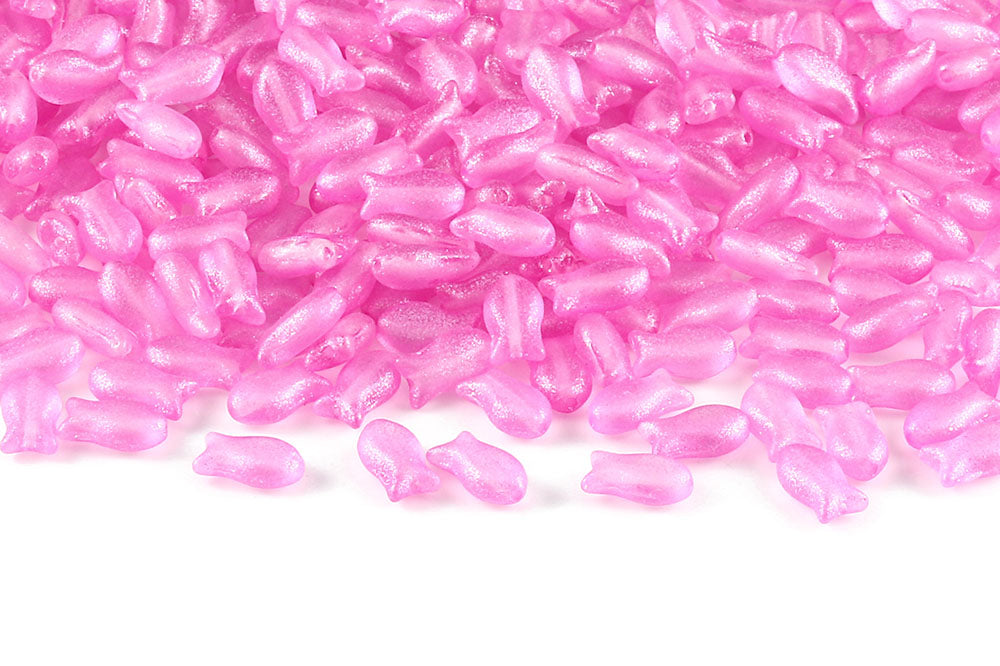 Fish Cookies 10×6mm Crystal Sparkling Rose Matt 1-Hole Czech Beads