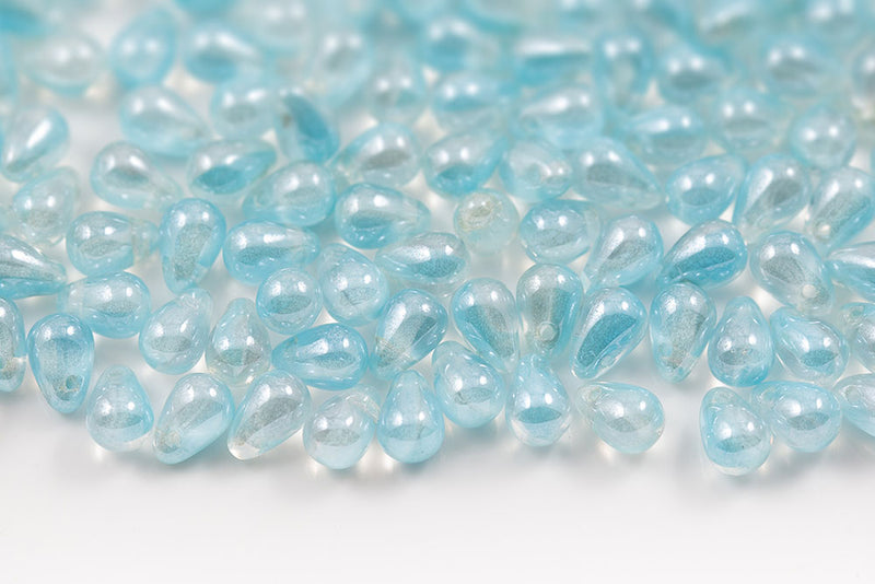 Drops 4×6mm Czech Glass Beads Col.R0641L