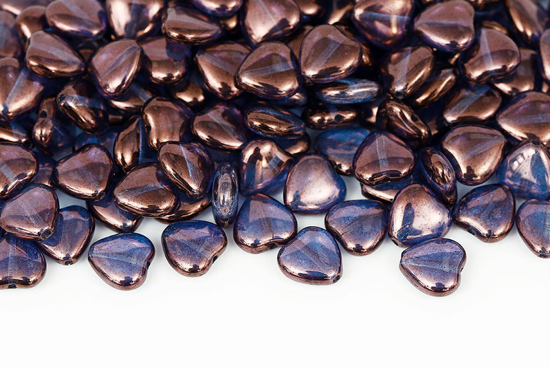 Heart 10mm Czech Glass Beads Col.00030-15726