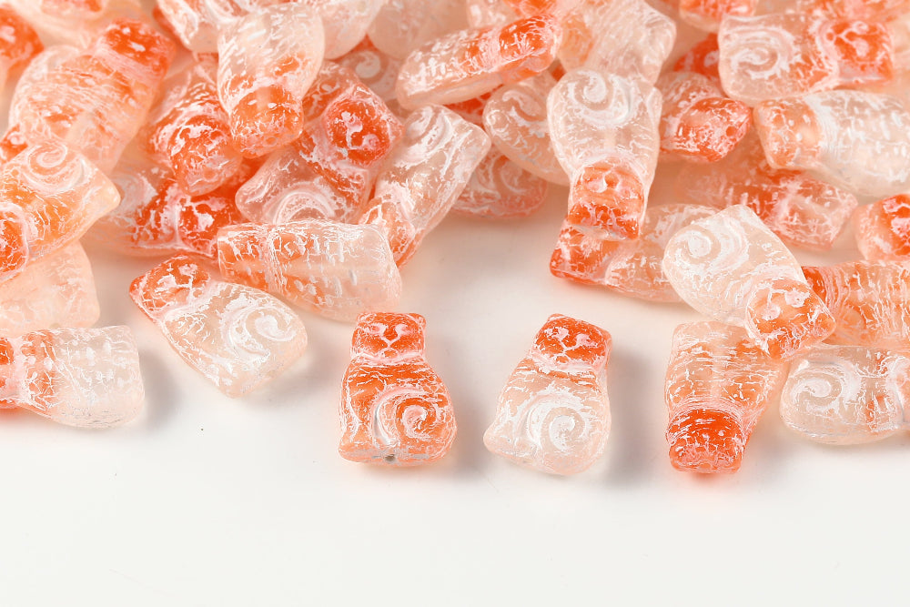 Cat 17×11mm Crystal Hyacinth Mixed With White 1-Hole Czech Beads