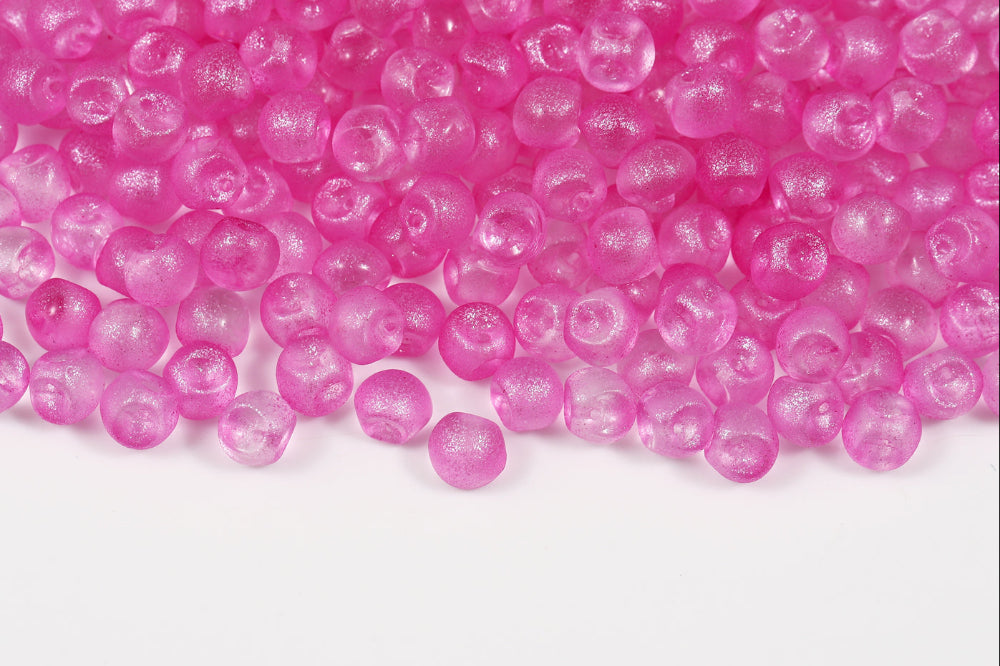 Mushroom Button 6×5mm Crystal Fuchsia Shiny 1-Hole Czech Beads
