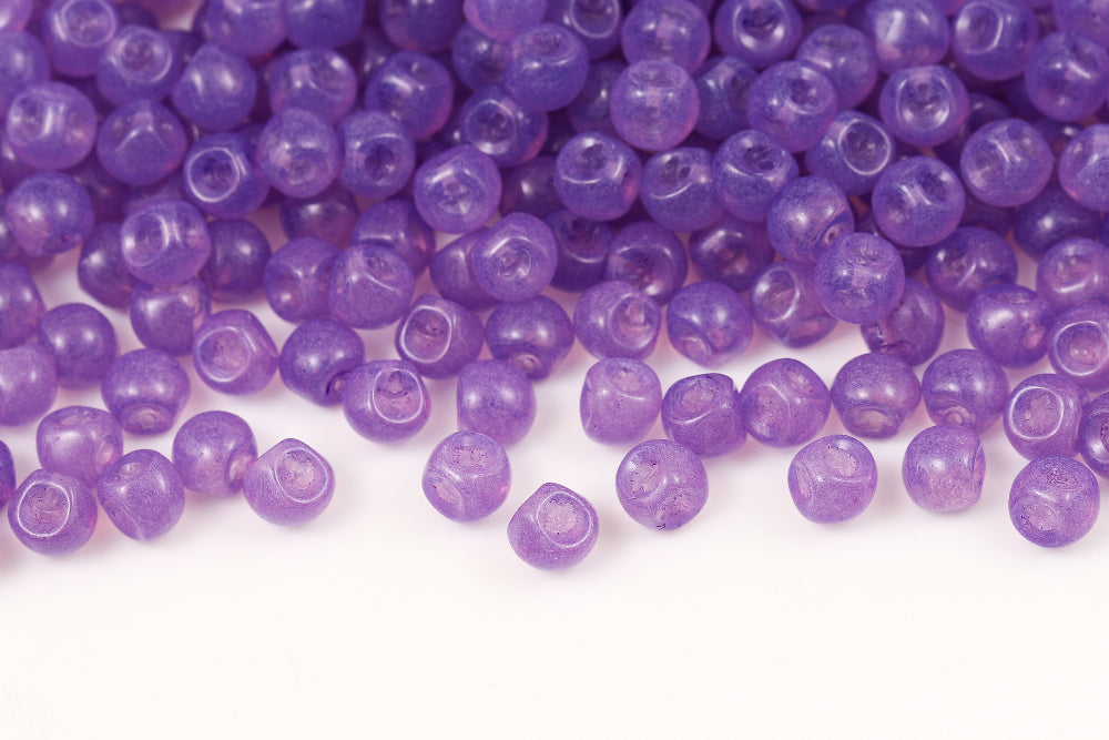 Mushroom Button 6×5mm Crystal Purple Lamination 1-Hole Czech Beads