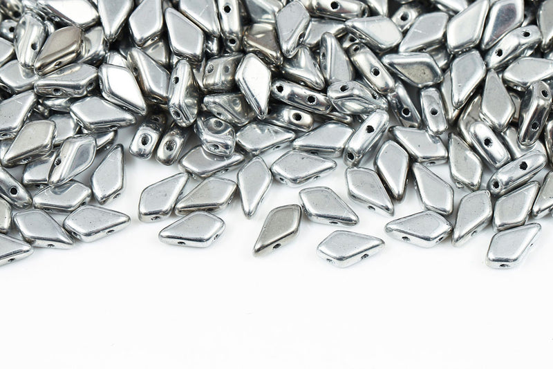 Kite 9×5mm Crystal Full Labrador 2-Hole Czech Beads