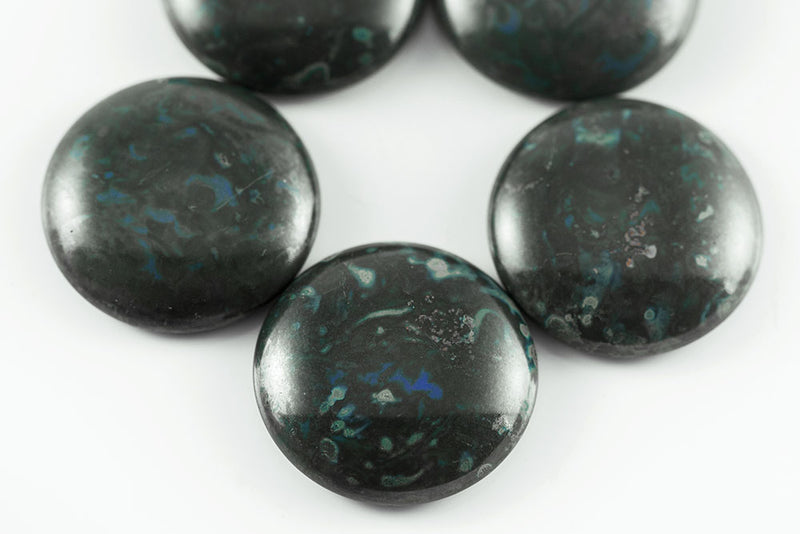 Cabochons 25mm Sapphire Travertin Nonporous Czech Glass Beads