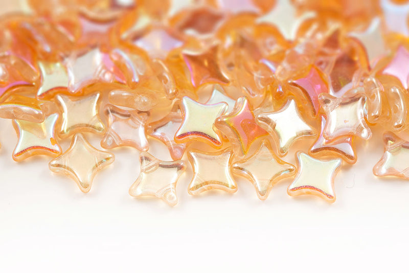 Flat Star 10×10mm 2-Hole Czech Glass Beads Col.00030-98531