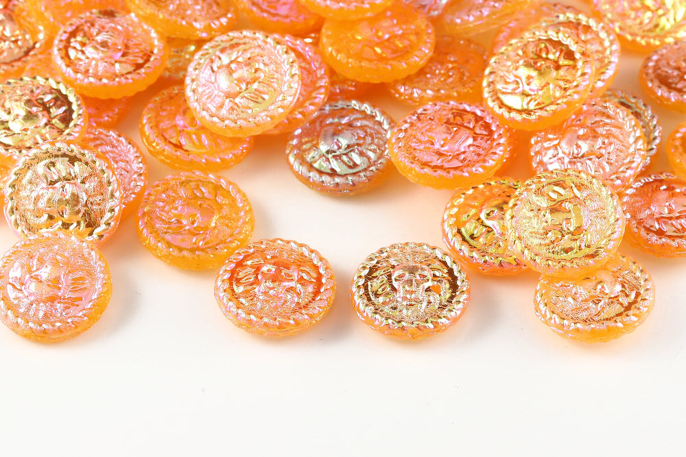 Lion Coins 18mm Crystal Sun Mixed AB Full 1-Hole Czech Beads
