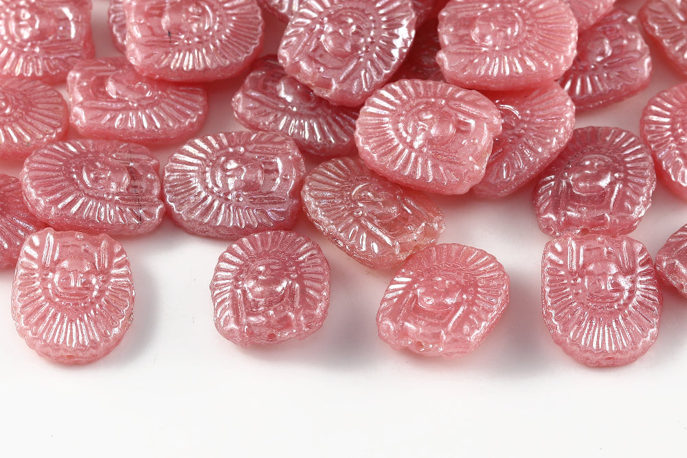 Indians 20×16mm Opaque Rose Luster 1-Hole Czech Beads