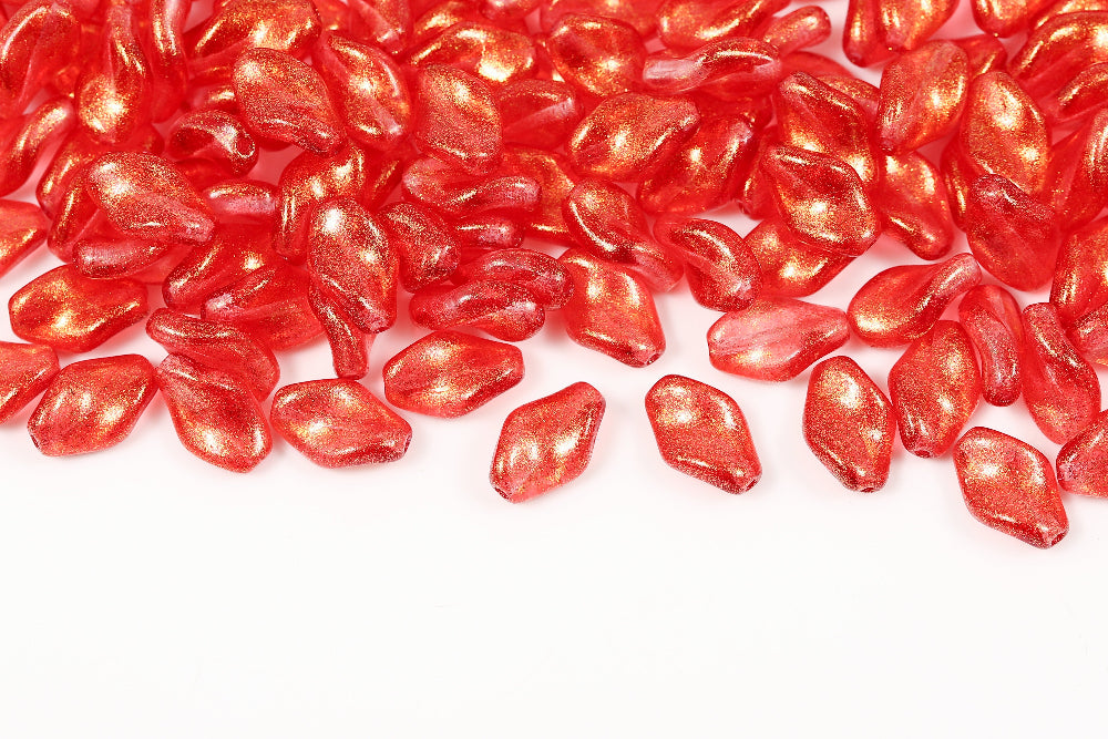 Curved Oval 14×9mm Crystal Sparkling Orange 1-hole Czech Beads