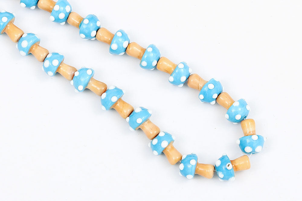 14mm Samll Mushrooms Lampwork Beads