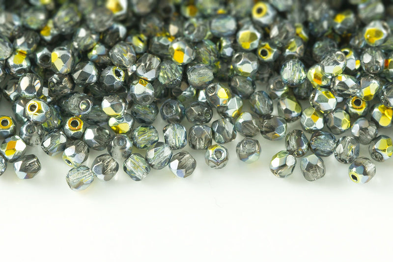 Czech Fire Polished 3mm Crystal Marea Round Beads