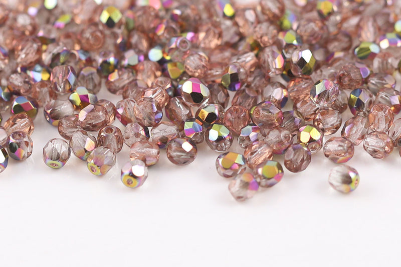 Czech Fire Polished 3mm Crystal Santander Round Beads