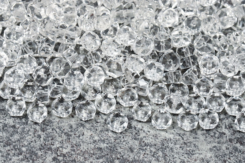 Firepolished Rondelle 3×6mm Crystal Czech Beads