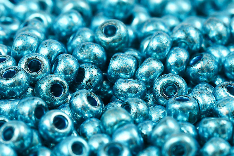 Preciosa Rocailles 8/0 Cyan Metallic Dyed Col.18565