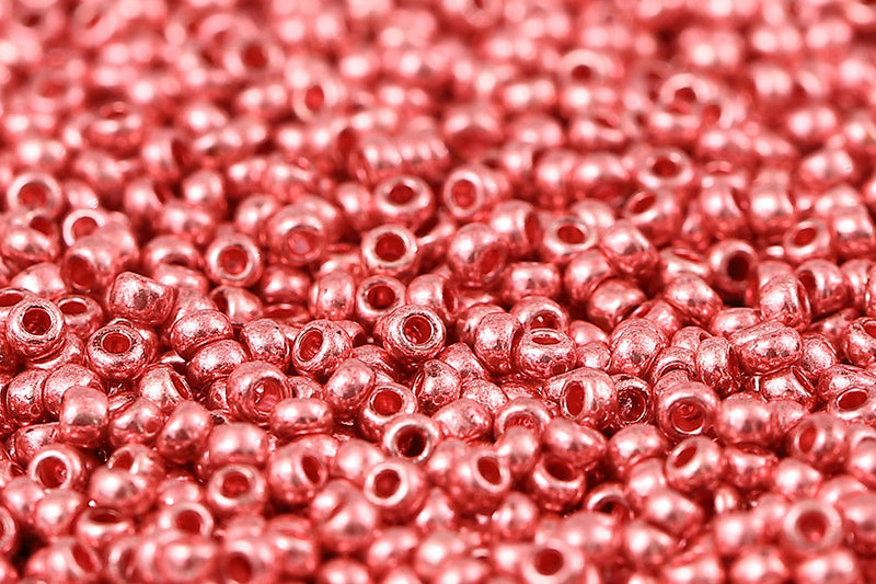 Preciosa Rocailles 8/0 Dark Pink Metallic Dyed Col.18598