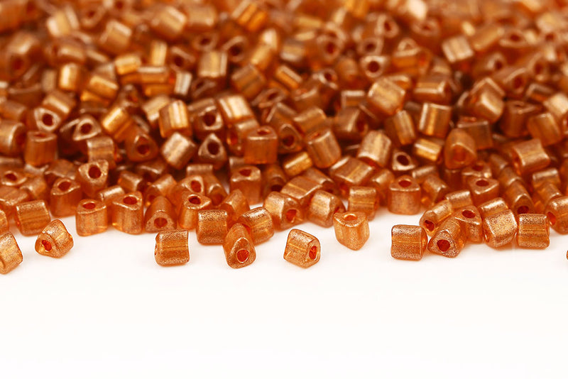 Preciosa Triangles 3.5×3.5mm Amber Matt Metallic Col.18983