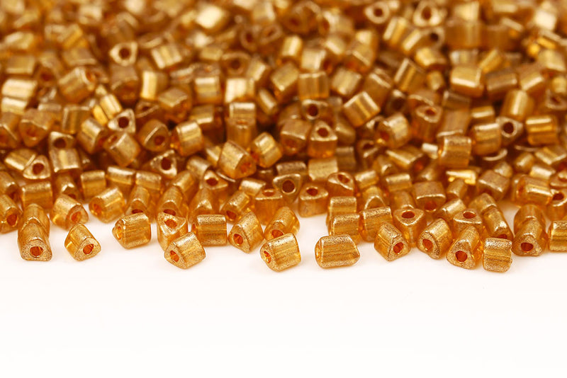 Preciosa Triangles 3.5×3.5mm Yellow Matt Metallic Col.18984