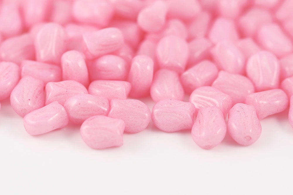 Tulip 9×7mm Chalk Pink Paint Finish 1-Hole Czech Beads