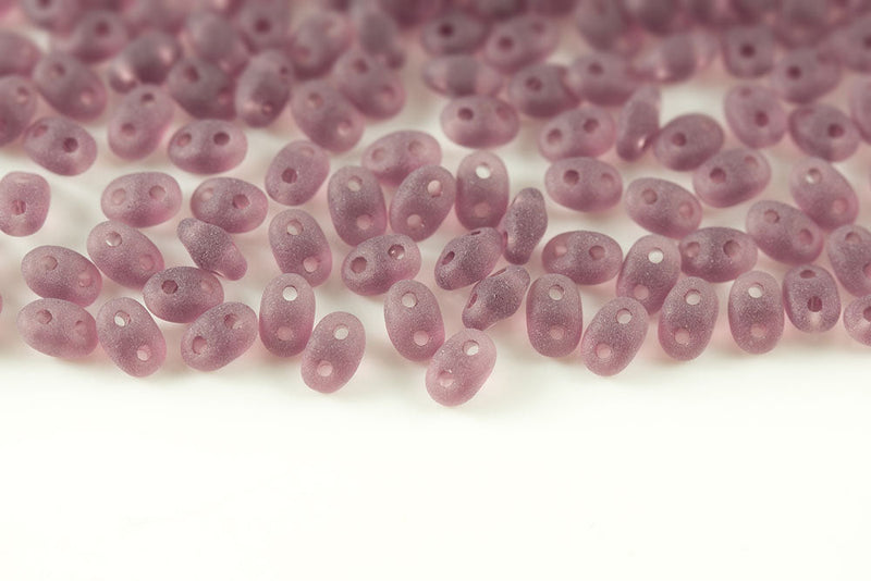 Miniduo 2×4mm Amethsyt Matt 2-hole Czech Beads