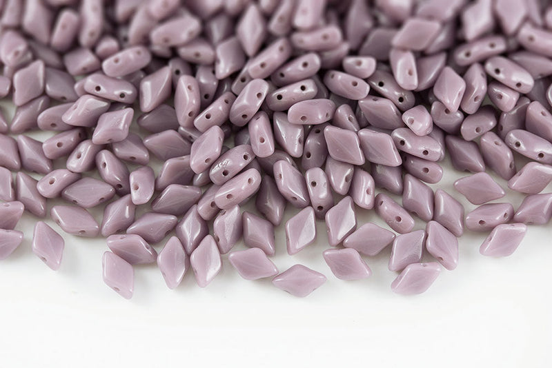 Gemduo 8×5mm Opaque Violet 2-Hole Czech Beads