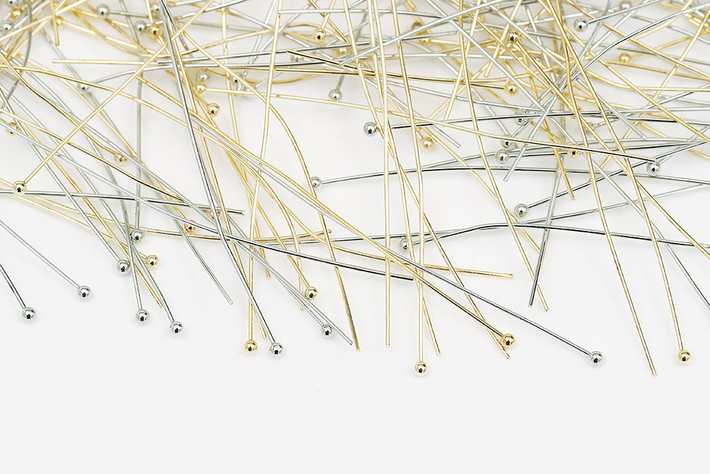 Gold Plated 2 Inch Ball-end Head Pin 24 Gauge