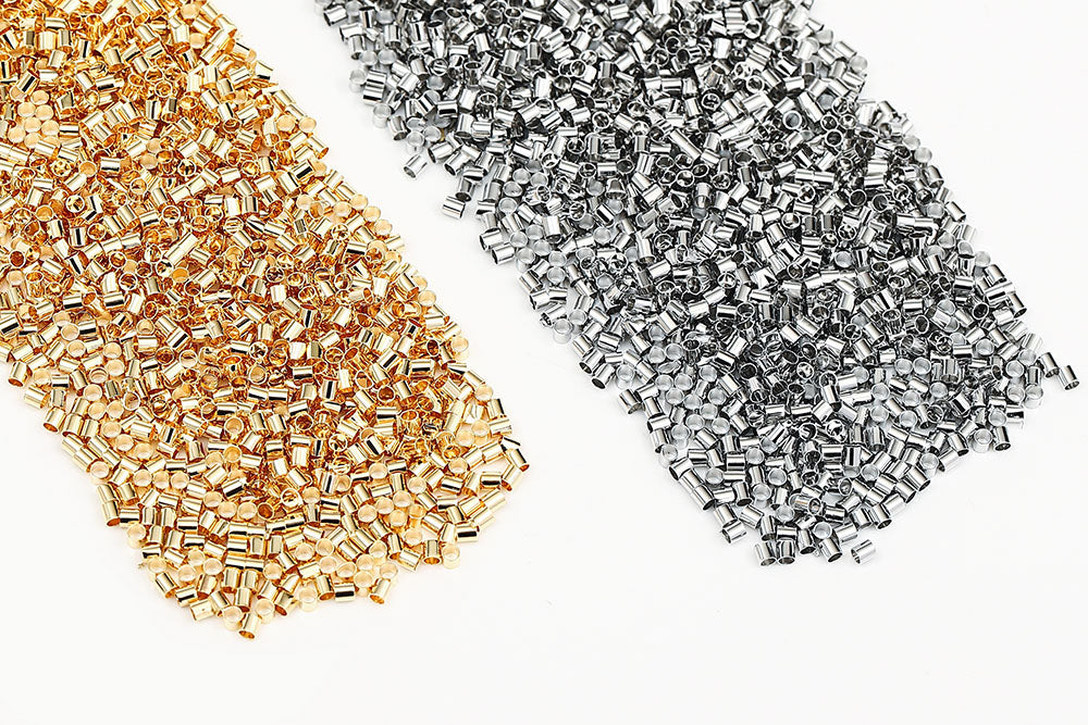 Gold Plated 2x2mm Crimp Tube Beads Pack of 200