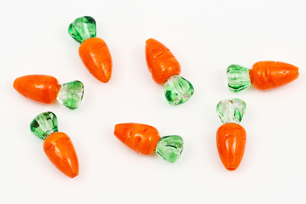 25×10mm Carrot Lampwork Beads