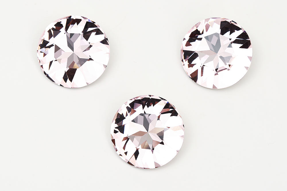 Galaxy Crystal Fancy Round Stone 27mm Lt.Rose Rhinestone