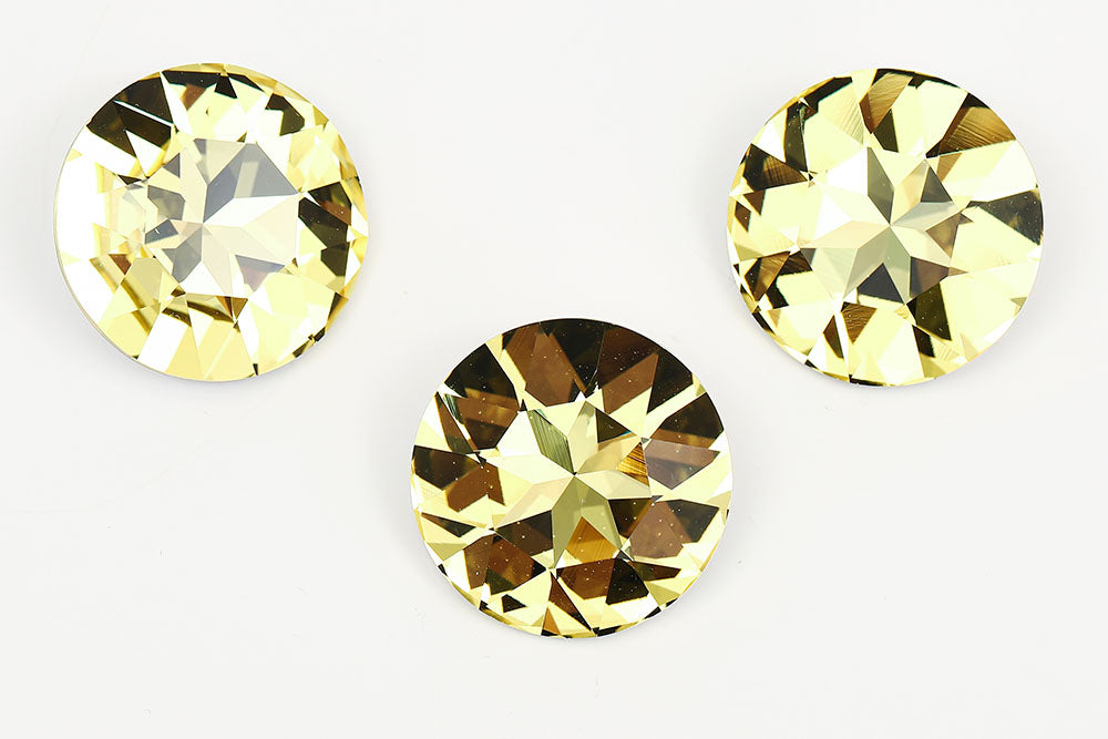 Galaxy Crystal Fancy Round Stone 27mm Jonquil Rhinestone