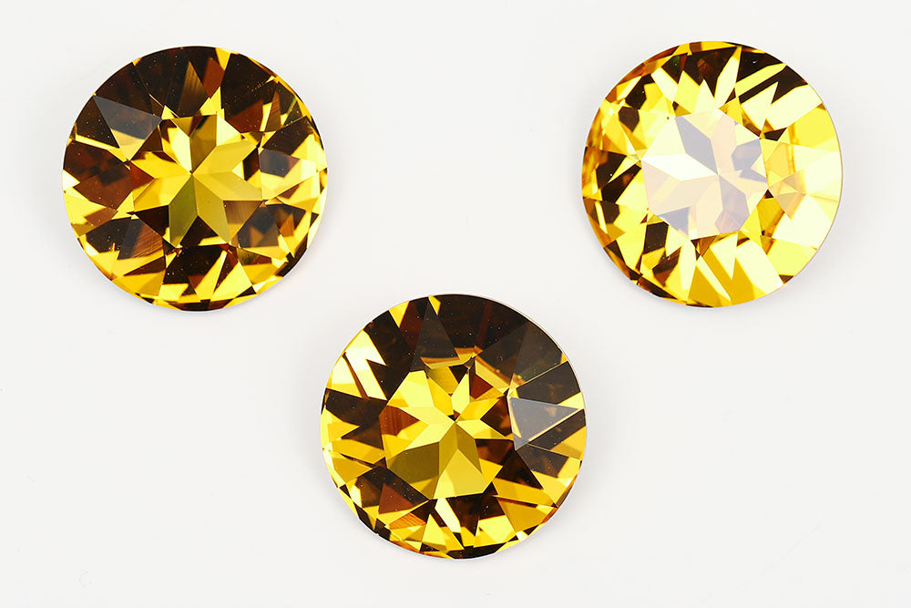 Galaxy Crystal Fancy Round Stone 27mm Lt.Topaz Rhinestone