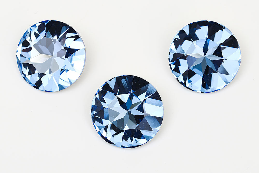 Galaxy Crystal Fancy Round Stone 27mm Lt.Sapphire Rhinestone