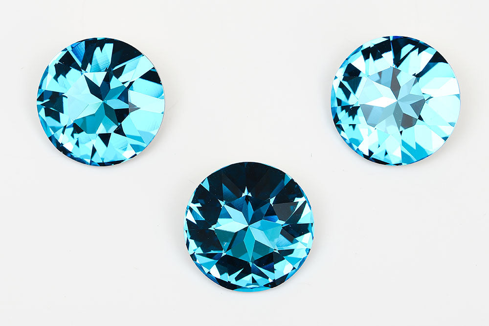 Galaxy Crystal Fancy Round Stone 27mm Dark Aqua Rhinestone