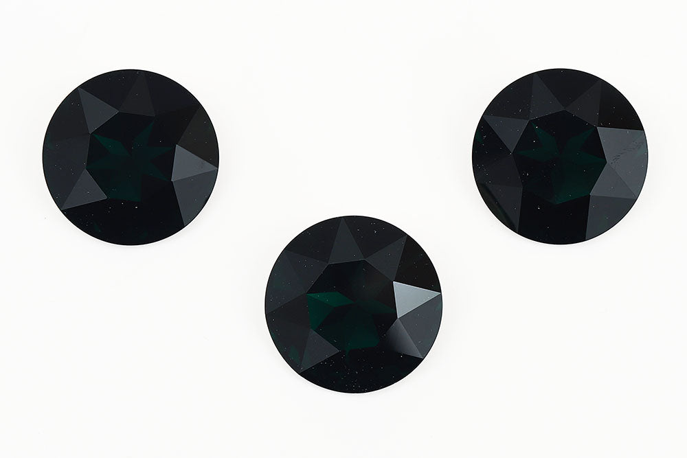 Galaxy Crystal Fancy Round Stone 27mm Emerald Rhinestone