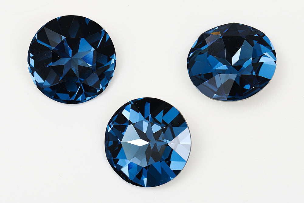 Galaxy Crystal Fancy Round Stone 27mm Denim Blue Rhinestone