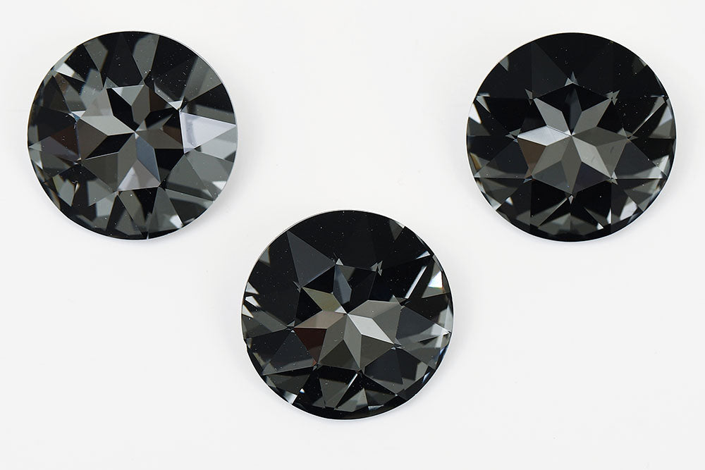 Galaxy Crystal Fancy Round Stone 27mm Gray Rhinestone