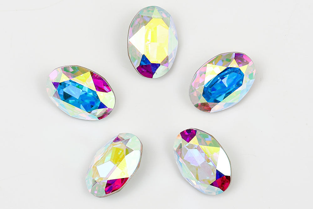 Galaxy Crystal Fancy Oval Stone Crystal AB Rhinestone Multi Size
