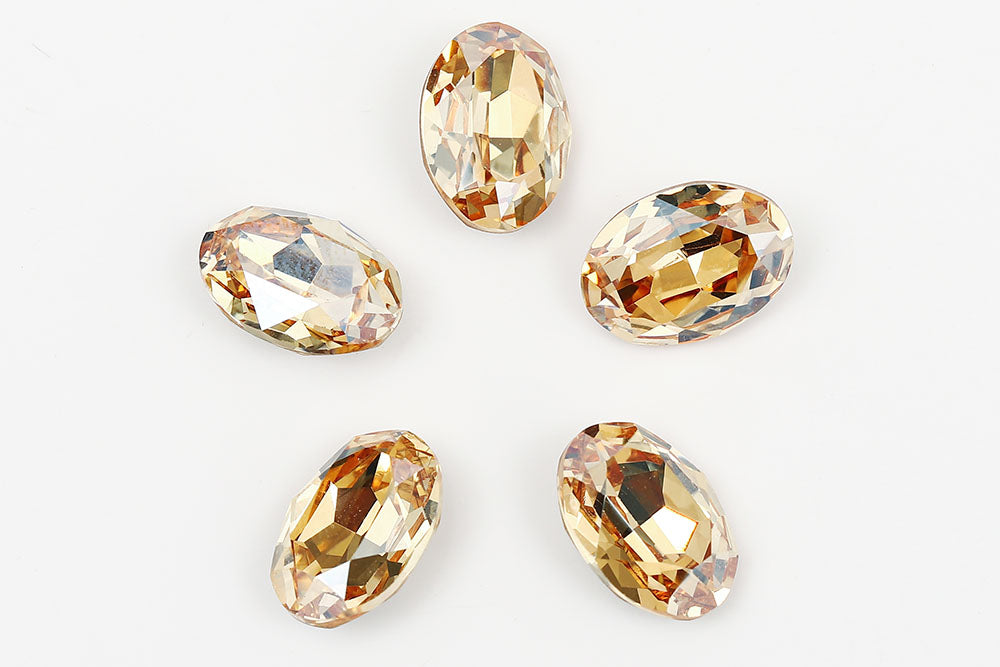 Galaxy Crystal Fancy Oval Stone Crystal Golden Light Rhinestone Multi Size