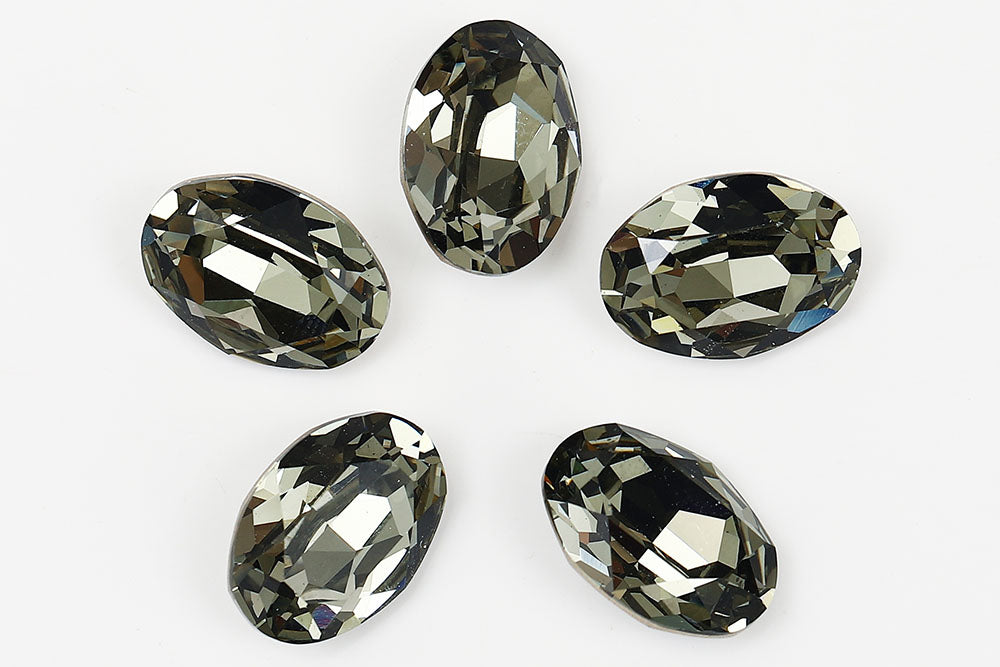 Galaxy Crystal Fancy Oval Stone Black Diamond Rhinestone Multi Size