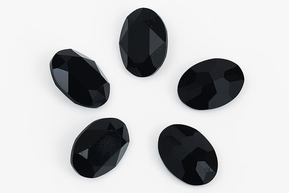 Galaxy Crystal Fancy Oval Stone Jet Rhinestone Multi Size