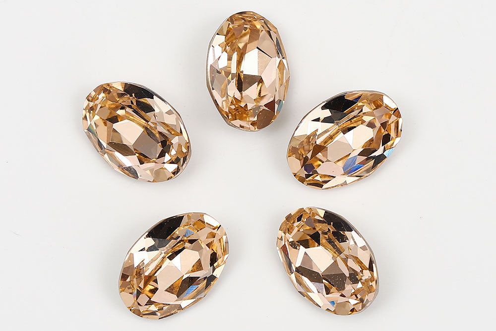 Galaxy Crystal Fancy Oval Stone Lt.Peach Rhinestone Multi Size