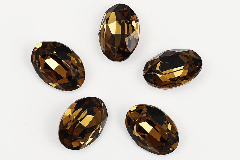 Galaxy Crystal Fancy Oval Stone Lt.Smoked Topaz Rhinestone Multi Size