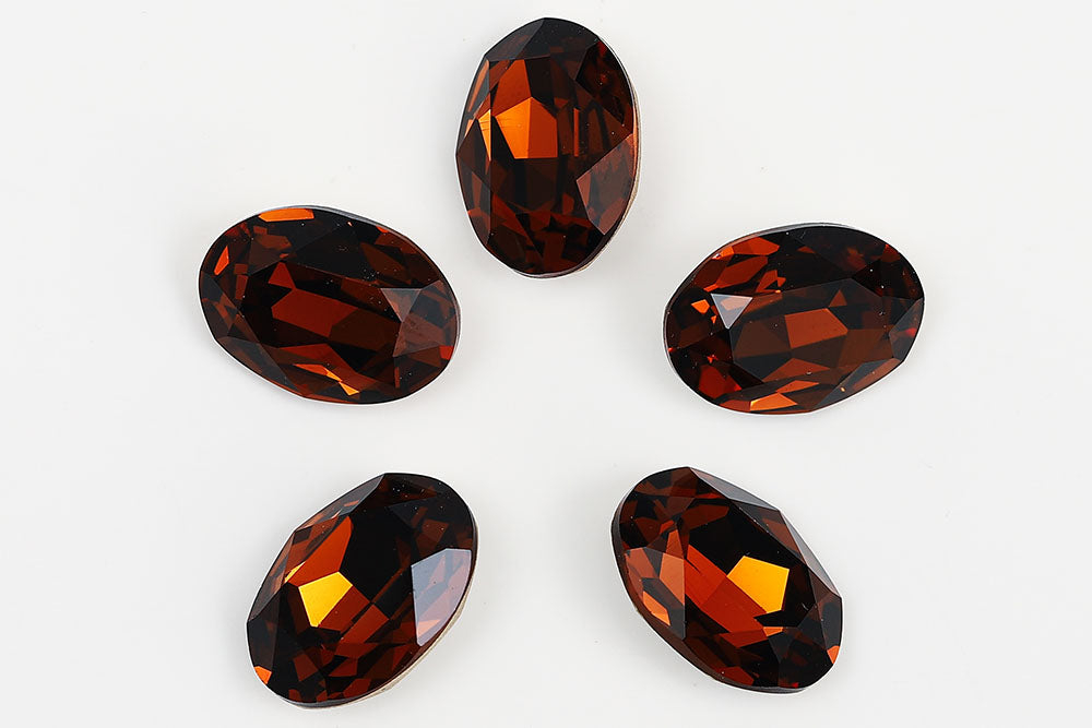 Galaxy Crystal Fancy Oval Stone Smoked Topaz Rhinestone Multi Size