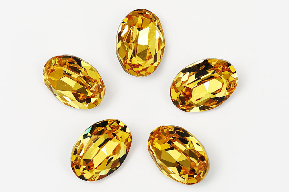 Galaxy Crystal Fancy Oval Stone Lt.Topaz Rhinestone Multi Size