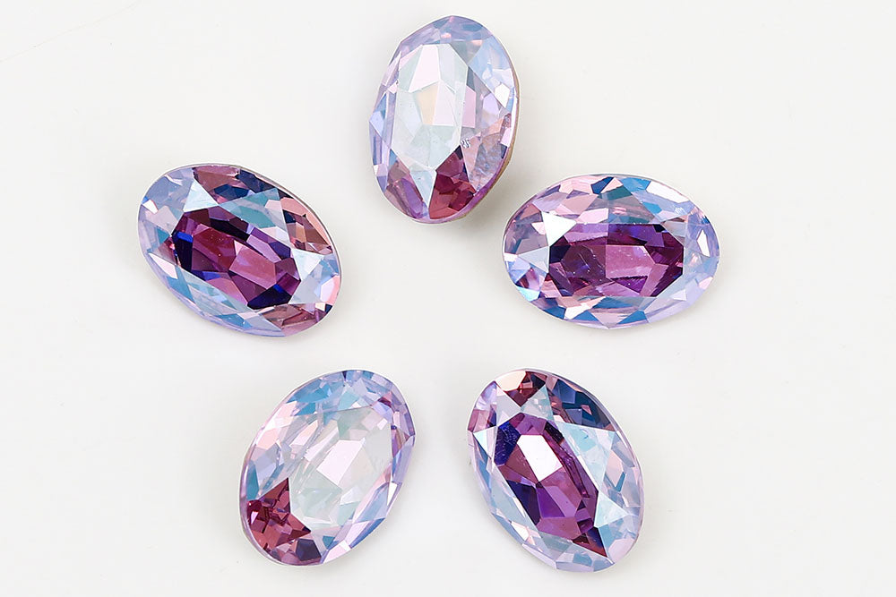 Galaxy Crystal Fancy Oval Stone Violet Iridescent Flash Rhinestone Multi Size