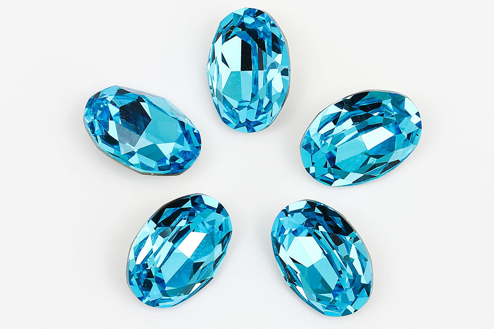 Galaxy Crystal Fancy Oval Stone Dark Aqua Rhinestone Multi Size