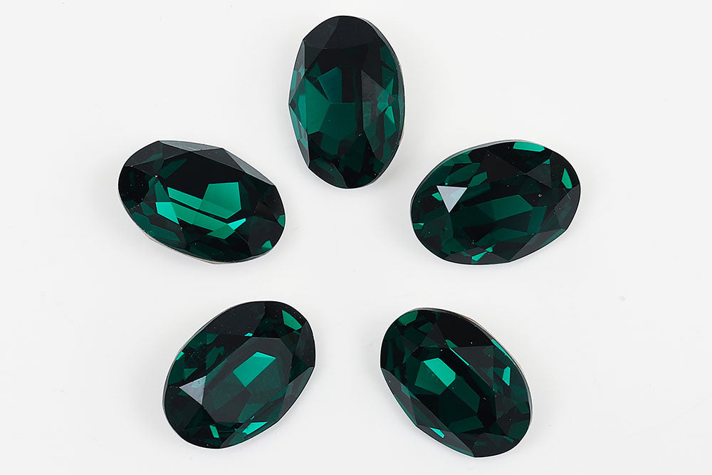 Galaxy Crystal Fancy Oval Stone Emerald Rhinestone Multi Size